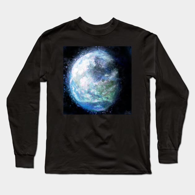 Painted Earth Expressionist Painting Long Sleeve T-Shirt by BonBonBunny